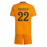 Camisa de Futebol Real Madrid Antonio Rudiger #22 Equipamento Secundário Infantil 2024-25 Manga Curta (+ Calças curtas)